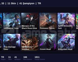 TR / 33 LVL + 11 SKİN + IRON II !!