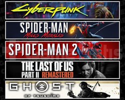 Cyberpunk +Miles +Spider 2 +TLOU2 +Tsushima
