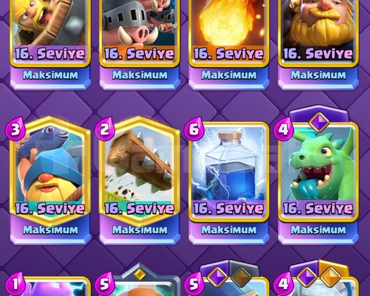 34 evrim 8 kahramanlı Clash royale hesabı