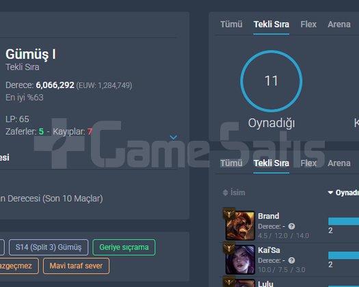 EUW GÜMÜŞ 1 - AZ OYUNLU