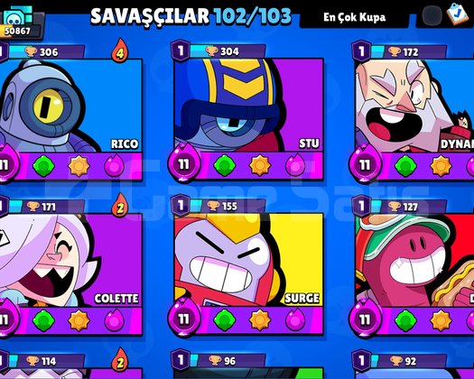 AY ŞÖHRETLİ 102 KARAKTERLİ 50k KUPALI HESAP