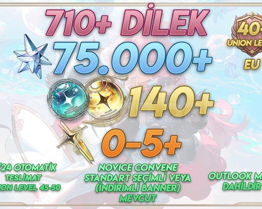 EU UL45+ | 710+ Wish 75000+ Astrite + 140 Tides