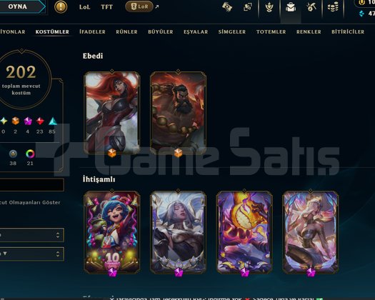 lol +200 kostüm fres hesap