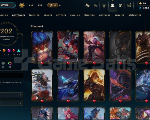 lol +200 kostüm fres hesap