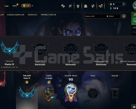 EUW/ PLAT4 / 80 WR TEMİZ HESAP