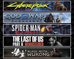 Cyberpunk +Ragnarök +Miles +TLOU2 +Wukong
