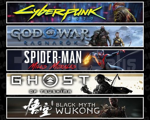 Cyberpunk +Ragnarök +Miles +Tsushima +Wukong