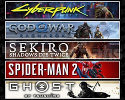 Cyberpunk +Ragnarök +Sekiro +Spider 2 +Tsushima