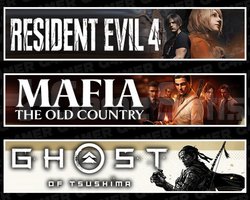 Resident Evil 4 +Mafia +Ghost Of Tsushima