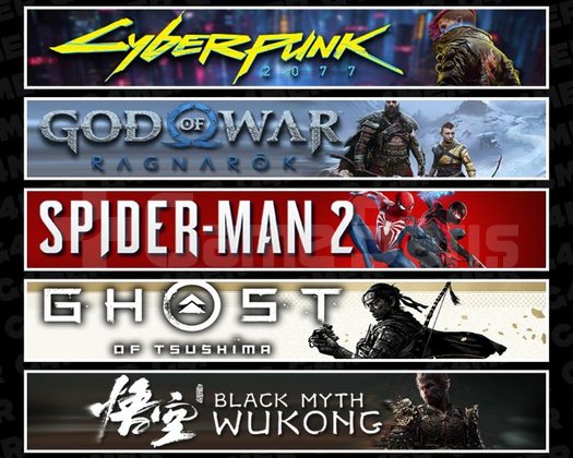 Cyberpunk +Ragnarök +Spider 2 +Tsushima +Wukong