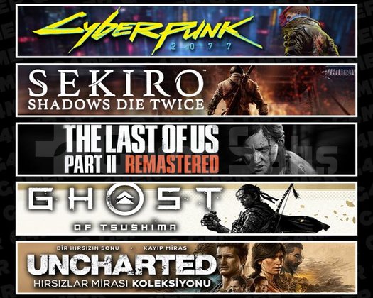 Cyberpunk +Sekiro +TLOU2 +Tsushima +Uncharted