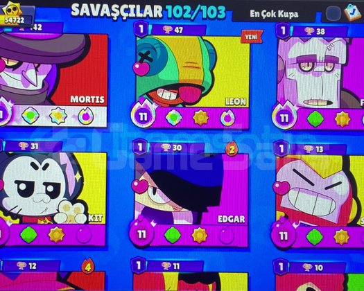 54k 5 sezon brawl pass plus açılmış 102 karakter