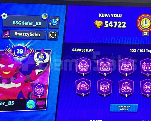 54k 5 sezon brawl pass plus açılmış 102 karakter