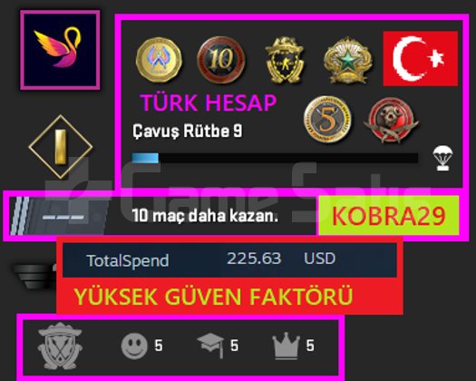 TR HESAP+9K OYUN+FACEİT+7 MADALYA 385 WİN 843 SAAT