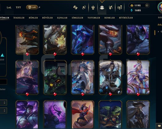 788 LEVEL / 353 SKİN / FUL HERO +MAİL +1.1K RP