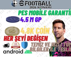 EFOOTBALL ANDROID 4.8K COIN + 4.5M GP TERTEMİZ
