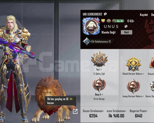 MASKARA 6 XSUİT 3 LVL 53 COLL 59 DS 25 YB
