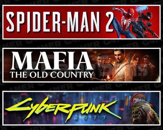 Spider-Man 2 +Mafia +Cyberpunk 2077