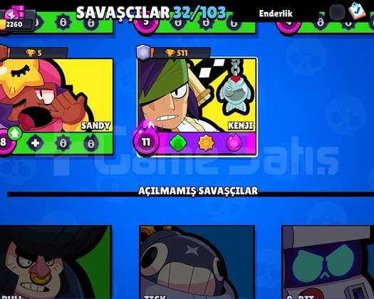 2260k lık bir Brawl stars hesabı.