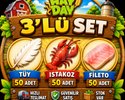 3 Lü Set 50 Tüy 50 Fileto 50 Istakoz