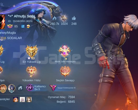 Mobile legends hesabıdır 5 ad kof ve daha vardır