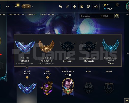 YÜKSEK MMR ELMAS 2 UYGUN HESAP