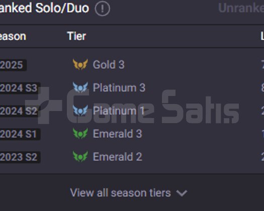 226seviye unranked zümrüt görmüş hesap 75 lvl drvn