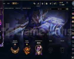 lol tr hesap 417 lvl 431 kostüm 170 renk