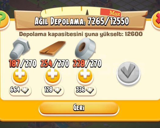 130 level ağıl Ambar yüksek hesap