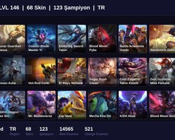 TR / 146 LVL + 68 SKİN + UNRANKED !!