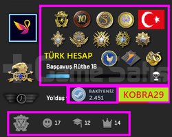 TR HESAP+FACEİT+12 MADALYA 294 WİN 1030 SAAT