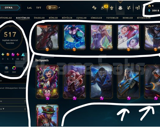 638 LEVEL / 517 SKİN / FUL HERO +MAİL +15K SATIŞ
