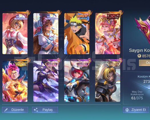 Mobile legends 85K KOLEKSİYONER 150K POPÜLERLİKLİ