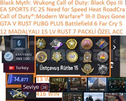 12 MADALYALI 15 LV RUST 7 PACK GTA V PUBG PLUS Cal