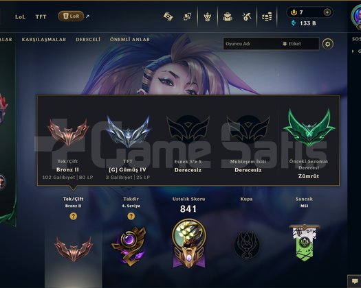 696 KOSTÜM 133K ÖZ 521 LVL EFSANE DOLU MAİL HESAP