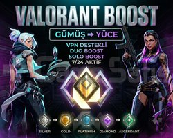 PROFESYONEL VALORANT BOOST | GÜMÜŞ - YÜCE ARASI |
