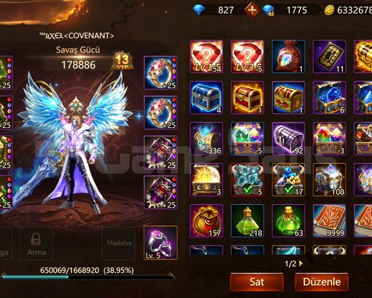 33LVL 180K VİP 14E AZ KALMIS TANK HESAP!!!