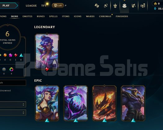 EUW Gold 2 | 6 Kostüm - 22K Mö | LoL Hesap