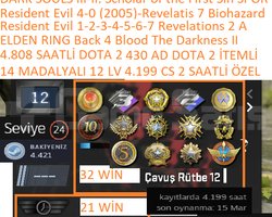 14 MADALYALI 12 LV ELDEN RING Resident Evil 0-1-2-