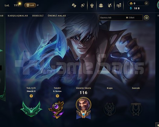TR Zümrüt 2 | 7 Kostüm - 18K Mö | LoL Hesap