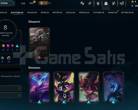 TR Zümrüt 1 | 8 Kostüm - 53 Hero | LoL Hesap