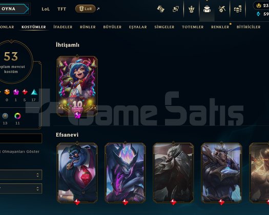 TR Silver 4 | 53 Kostüm - 102 Hero | LoL Hesap