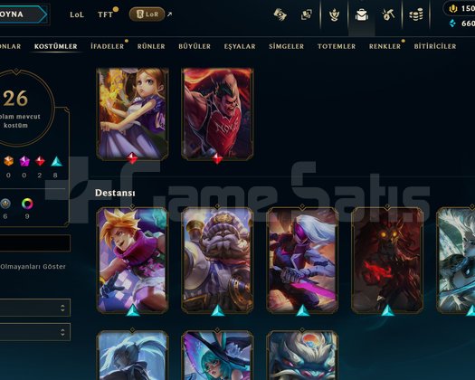 TR Plat 2 | 26 Kostüm - 86 Hero | LoL Hesap