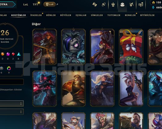 TR Plat 2 | 26 Kostüm - 86 Hero | LoL Hesap