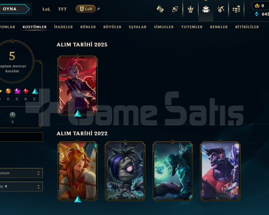 TR Unranked | 5 Kostüm - 40 Hero | LoL Hesap