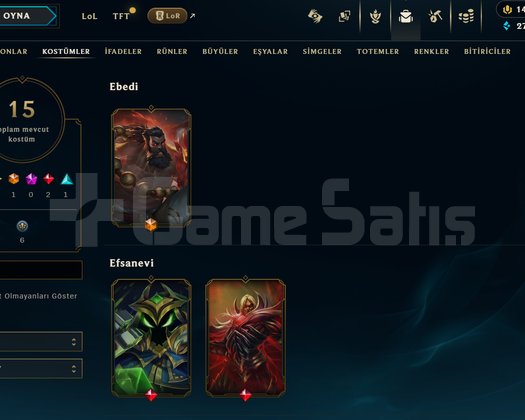 TR Unranked | 15 Kostüm - 46 Hero | LoL Hesap