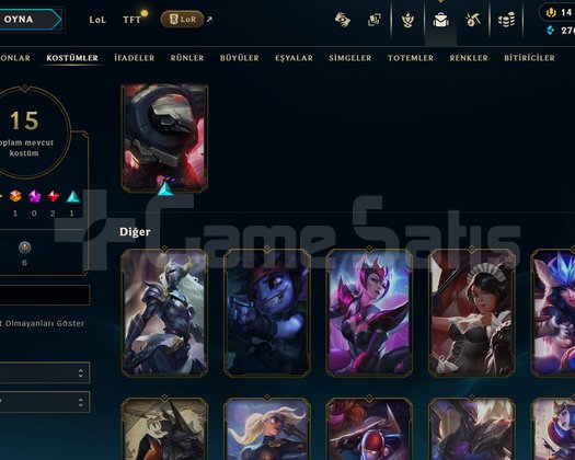 TR Unranked | 15 Kostüm - 46 Hero | LoL Hesap