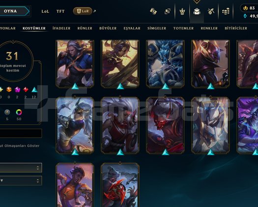 TR Plat 4 | 31 Kostüm - 118 Hero | LoL Hesap