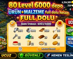 80 LEVEL 6000 DEPO FULL MALZEME DOLU HESAP