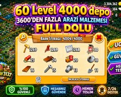 60 LEVEL 4000 DEPO FULL ARAZİ DOLU HESAP